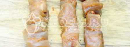 шашлык из курицы на сковороде гриль. Шаг 3