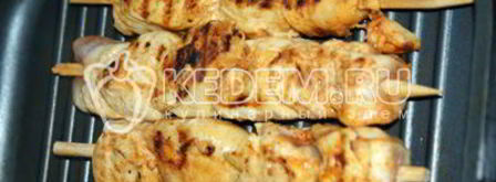 шашлык из курицы на сковороде гриль. Шаг 4