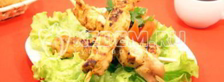 шашлык из курицы на сковороде гриль. Шаг 5