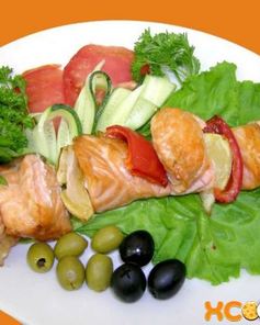 Шашлык из рыбы осетра