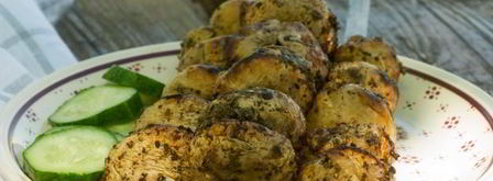 шашлык из шампиньонов на углях. Шаг 12