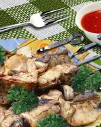 Шашлык из сома в сладком соусе чили