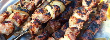 шашлык из свинины маринованной в кефире. Шаг 6