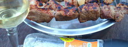 шашлык из свинины маринованной в кефире. Шаг 7