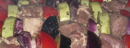 шашлык из свинины с овощами в луковом маринаде. Шаг 4