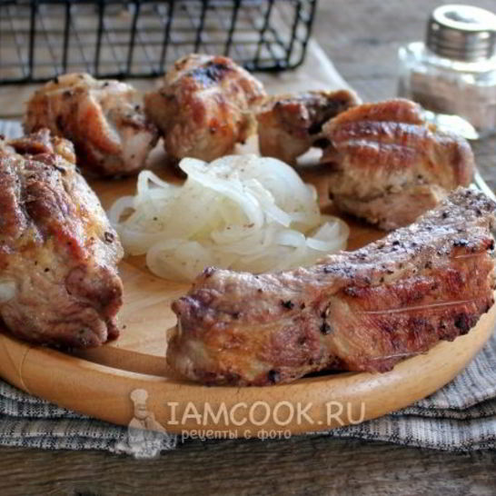 Рецепт шашлыка из свиных ребрышек