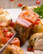 Шашлыки из курицы с грудинкой