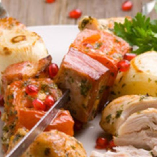 Рецепт шашлыков из курицы с грудинкой