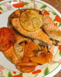 Стейк из семги в духовке