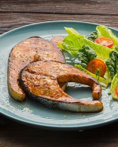 Стейк из семги в глазури терияки