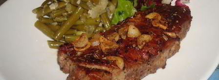 стриплойн — стейк с зеленой фасолью. Шаг 21