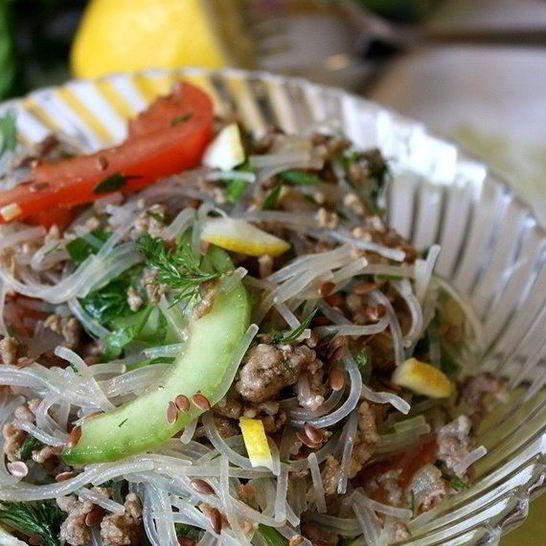 Рецепт стеклянной лапши с фаршема и овощами