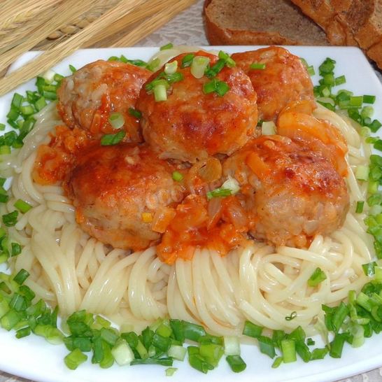 Рецепт макарон с тефтелями