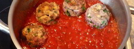 мясные тефтели с шампиньонами в томатном соусе. Шаг 4