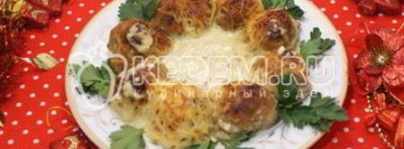 рождественский венок из тефтелей. Шаг 11