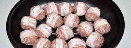 тефтели с маслинами, запеченные в беконе. Шаг 5