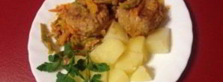 тефтели с рисом и овощным соусом. Шаг 12