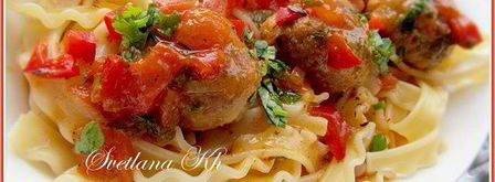 тефтельки с пастой мафальдине в пикантном соусе. Шаг 7