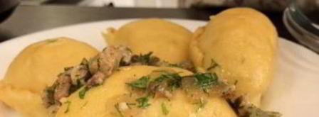 вареники с капустой на пару с зажаркой. Шаг 7