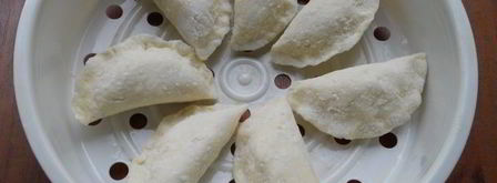 вареники с картофелем и сыром на пару из творожного теста. Шаг 9