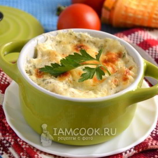 Рецепт вареников с картофелем, запеченные под сырной корочкой