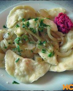 Вареники с картошкой и салом