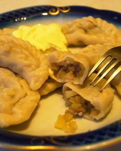 Вареники с рубленой картошкой и прослойкой