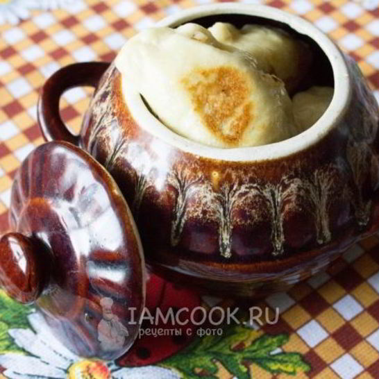 Рецепт золотистых вареников с капустой