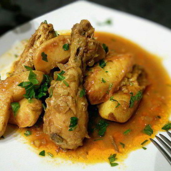 Рецепт жаркого из курицы с айвой