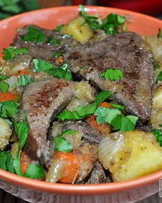 Жаркое из печени с картофелем