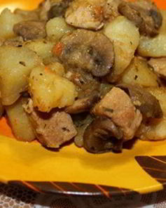 Жаркое с шампиньонами