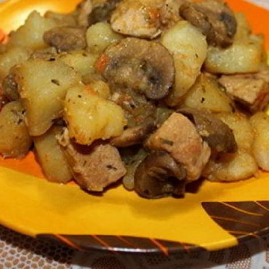 Рецепт жаркого с шампиньонами