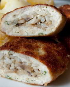 Зразы из курицы с грибами и рисом