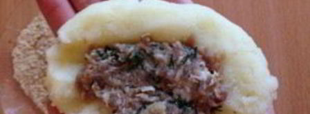 зразы картофельные с мясом в духовке. Шаг 5