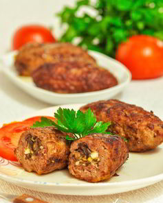 Зразы с грибами, луком и яйцом