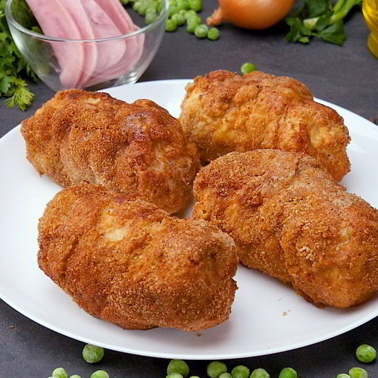 Рецепт зраз с ветчиной и горошком