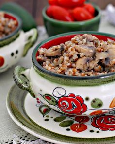 Гречка с грибами и луком в мультиварке