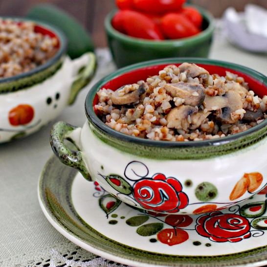 Рецепт гречки с грибами и луком в мультиварке