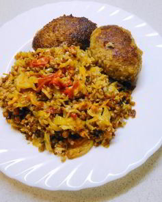 Гречка с капустой и овощами