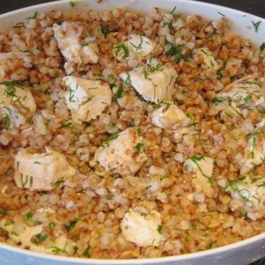 Рецепт гречки с куриным филе