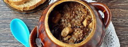 гречка с курицей в горшочке в духовке. Шаг 10