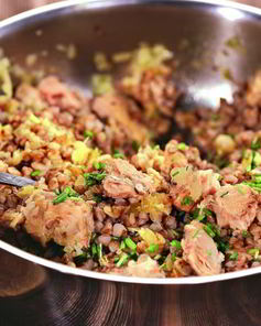 Гречка с лососем