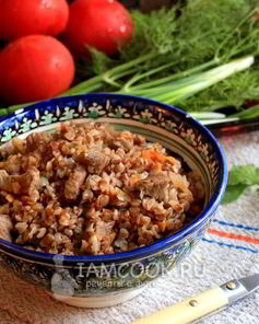 Гречка с мясом на сковороде