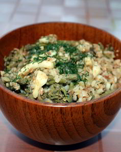 Гречка с папоротником и кальмарами