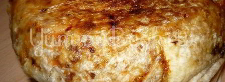 гречневая каша c мясом в лаваше из мультиварки. Шаг 9