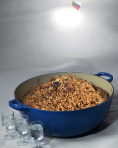 Гречневая каша с белыми грибами и пармезаном