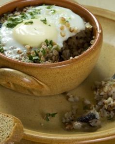 Гречневая каша с яйцом, грибами и куриной грудкой