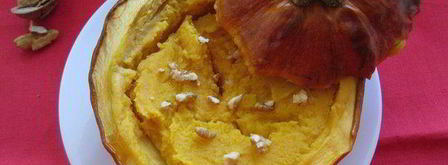 каша из тыквы в тыквенном горшочке с грецкими орехами. Шаг 5