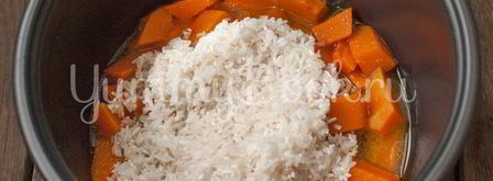 рисовая каша с тыквой в мультиварке. Шаг 3