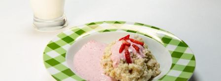 ячменная каша с сыром фета и клубничным кремом. Шаг 4